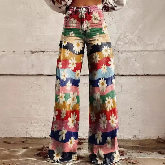 Monika™ - Pantalons Floraux Boho Décontractés
