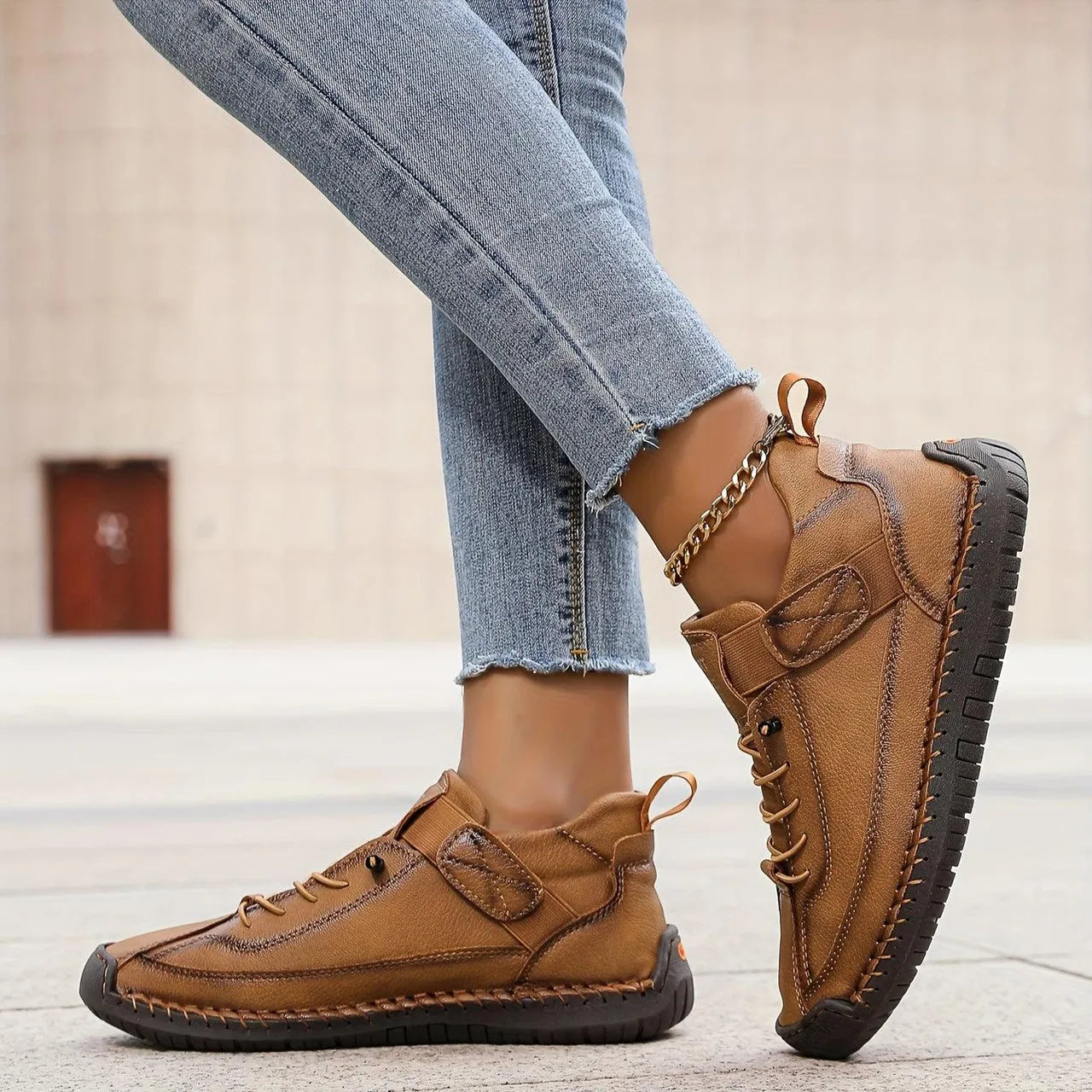 Victoria™ – Hand‑Stitched Leather Slip‑On Loafers