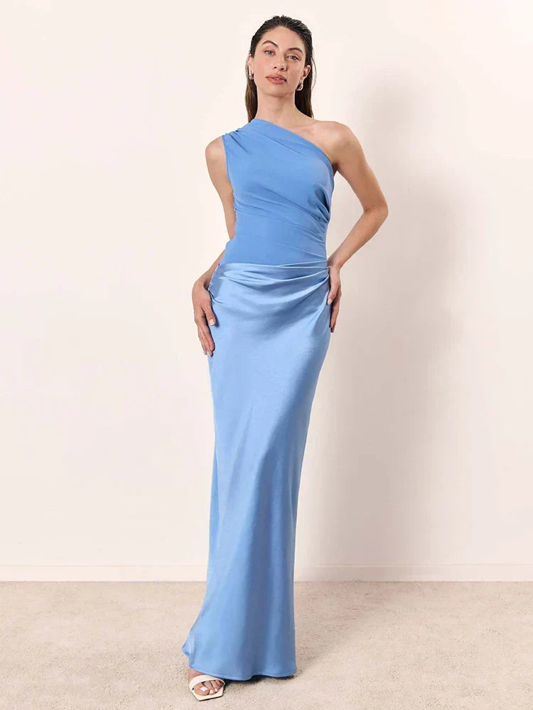 Sophia  | Maxi Dress with a Guilt in Satin