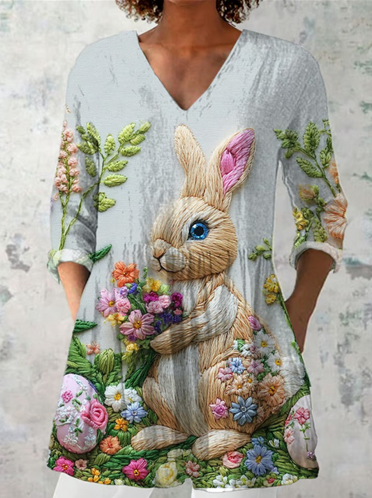 Daisy | Long Blouse with V-Neck
