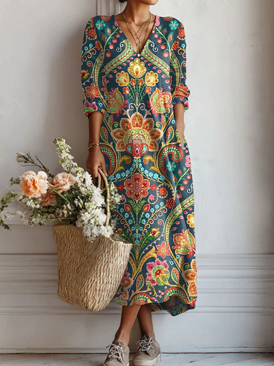 Abbie | Bohemian Paisley Maxi Dress