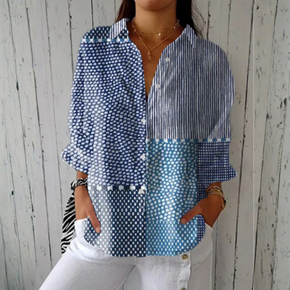 Sophie Ocean Patchwork Blouse detail