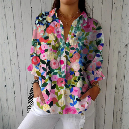 Amandine Bloom Canvas Blouse detail