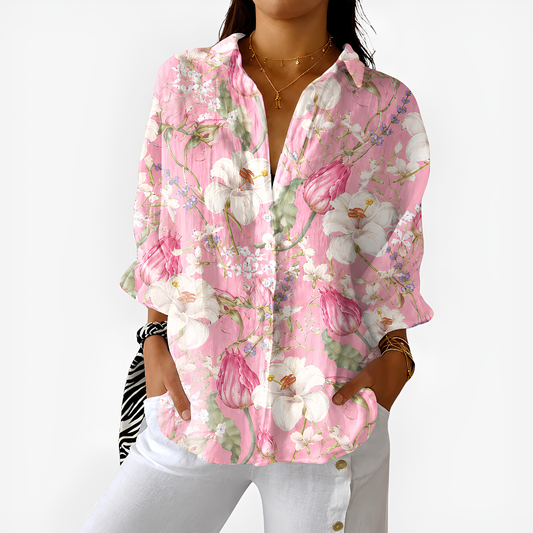Blush Blossom Floral Blouse
