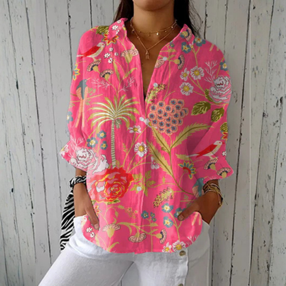 Chloe Tropical Blossom Blouse detail