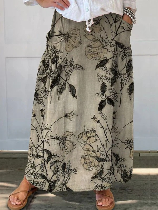 Lightweight Printed Skirt