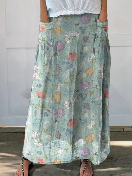 Lightweight Printed Skirt