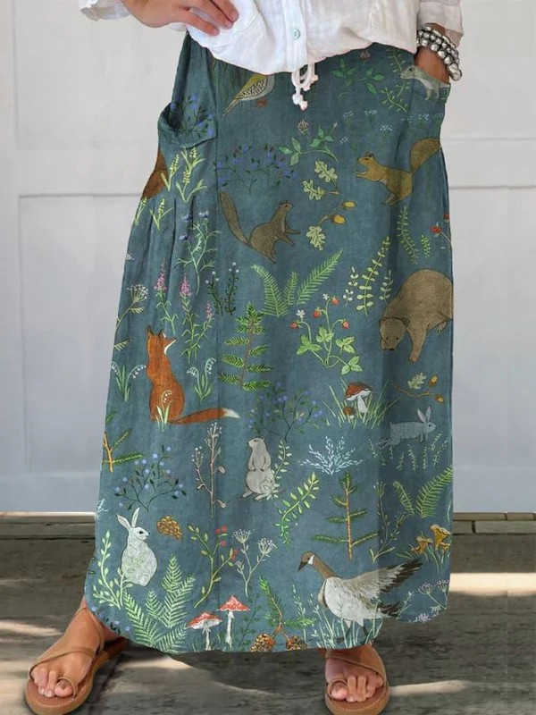 Lightweight Printed Skirt