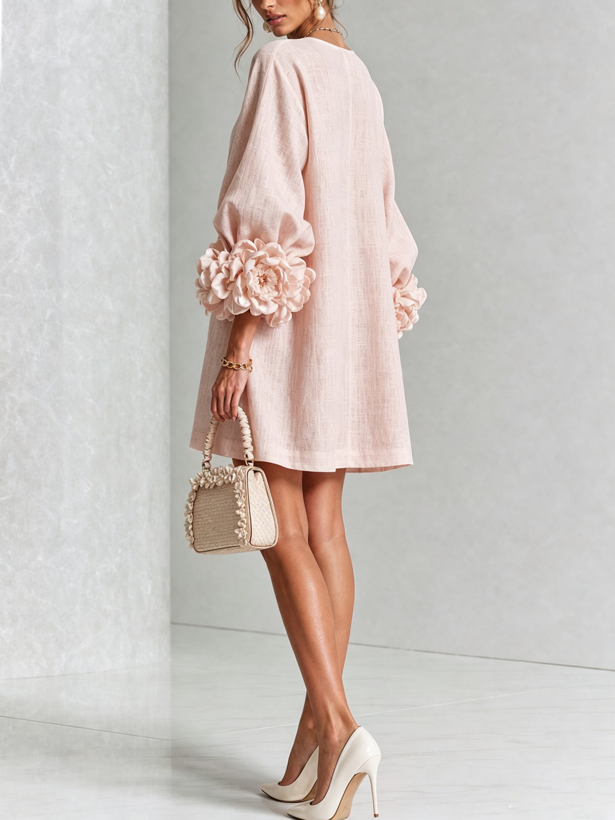Mary | White Floral Button-down Mini Dress