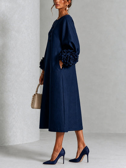 Danica | Floral-Cuff Midi Dress