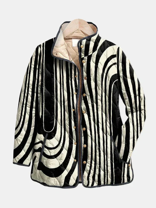 Soraya | Casual Quilted Jacket with Abstract Geometric Design