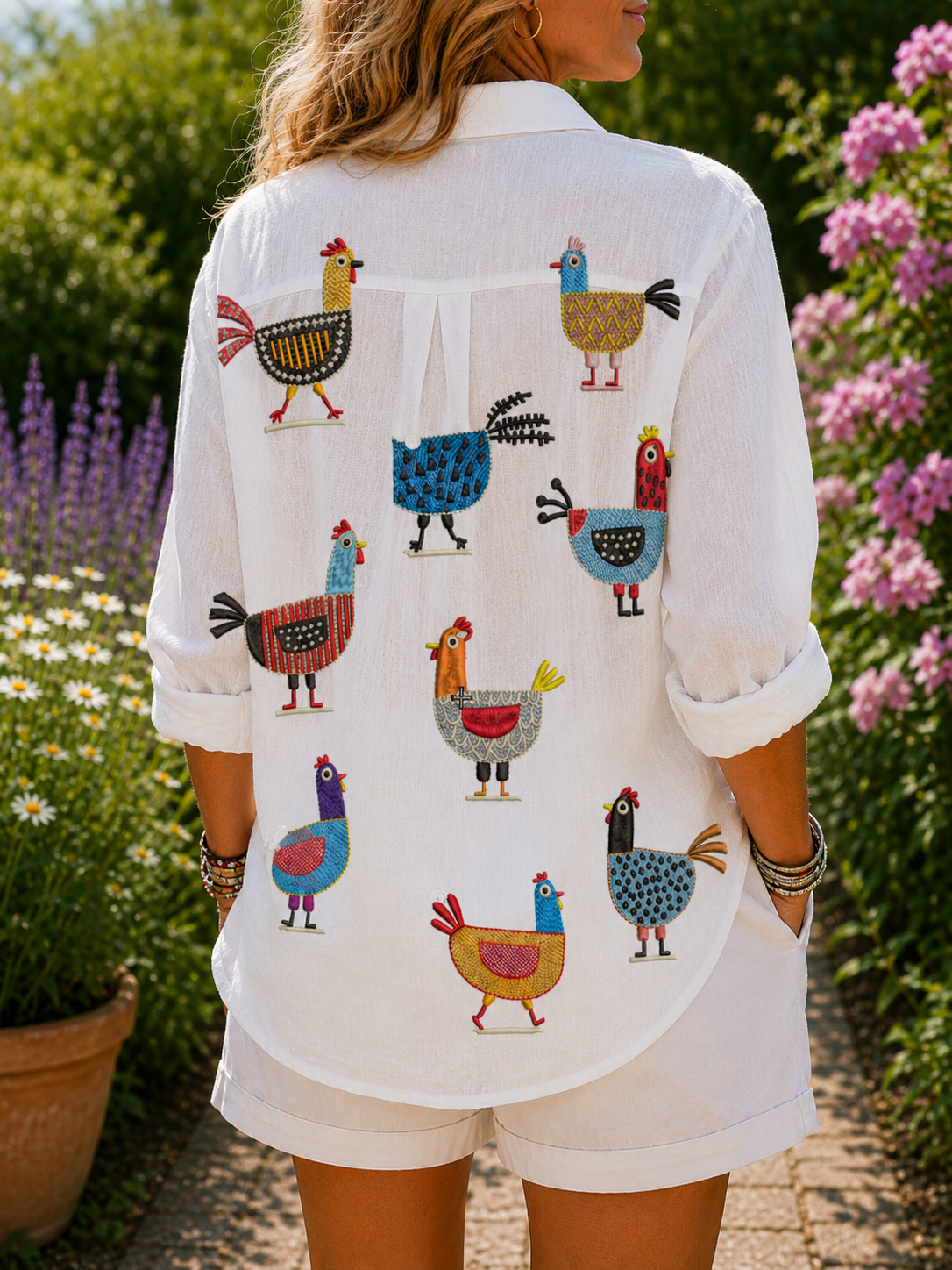 Ingrid | Fun Chicken Blouse