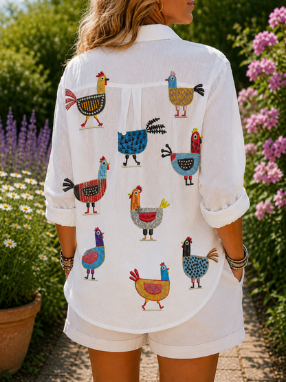 Ingrid | Fun Chicken Blouse