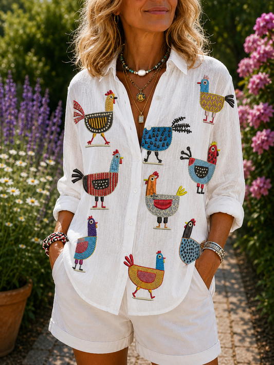 Ingrid | Fun Chicken Blouse