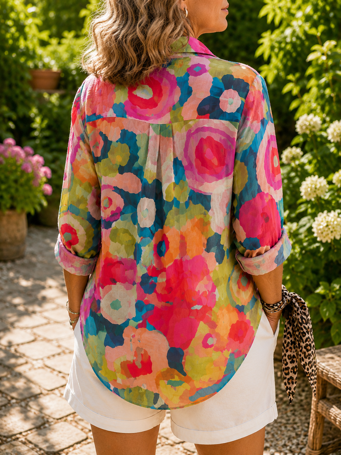 Holly | Vibrant Artistic Button-Up Blouse