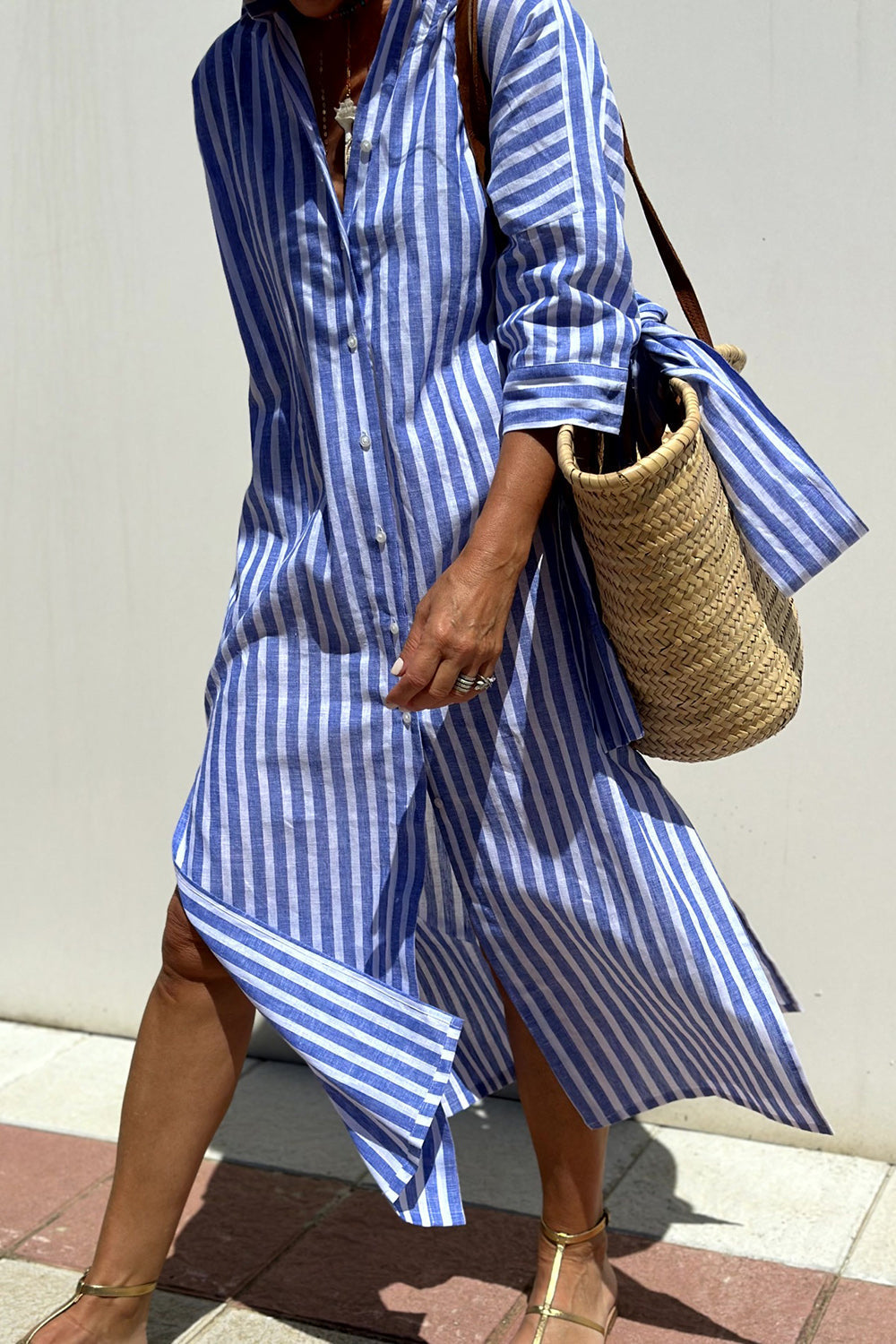 Sophia Timeless Striped Shirt Dress