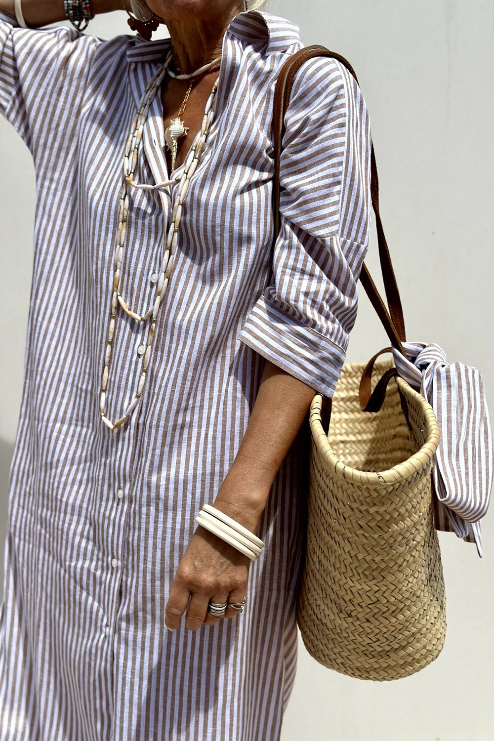 Sophia Timeless Striped Shirt Dress