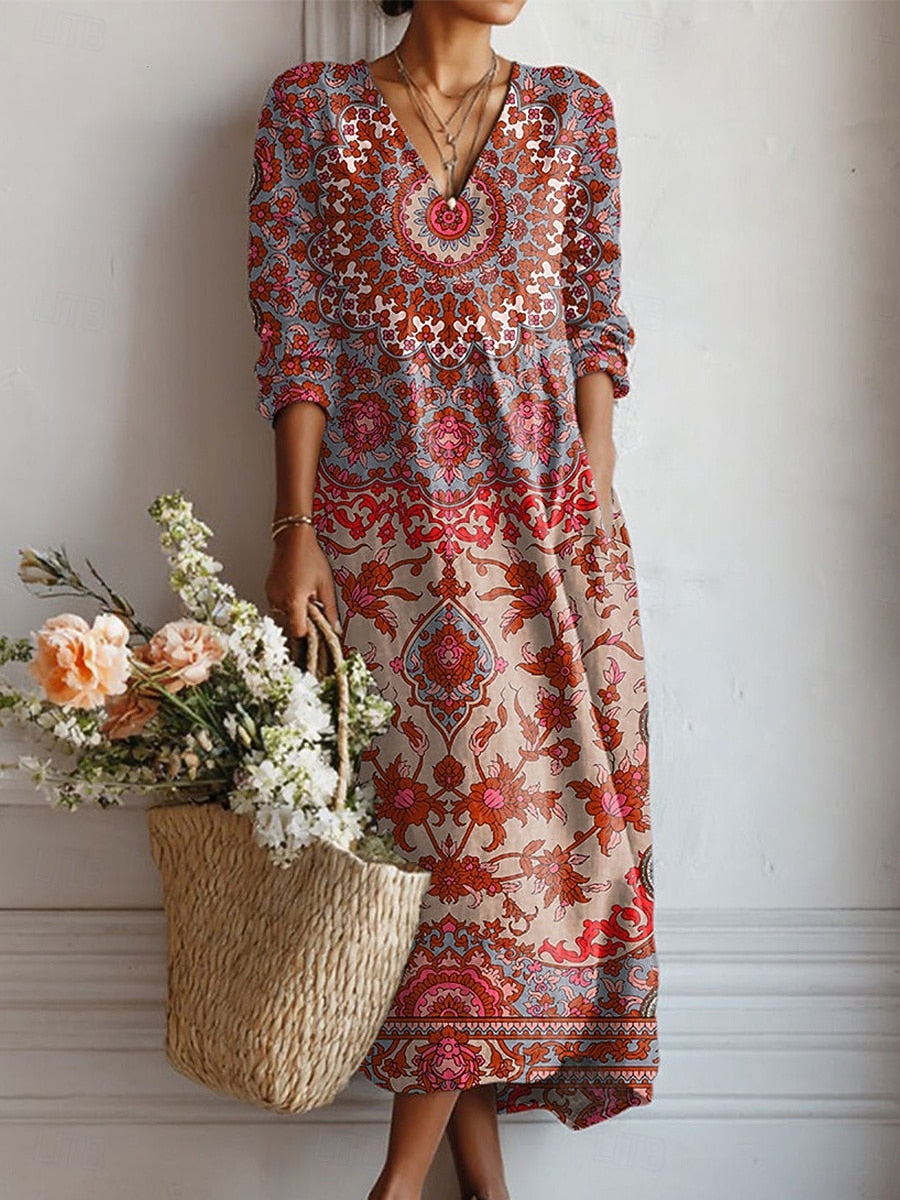 Harper | Vintage Mosaic Maxi Dress