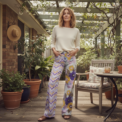 Valeria™ - Pantalon large à imprimé artistique boho