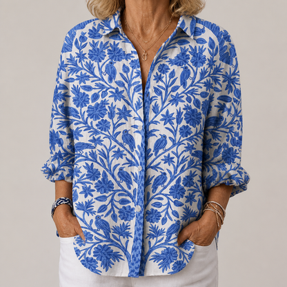 Isabelle Blue Garden Blouse