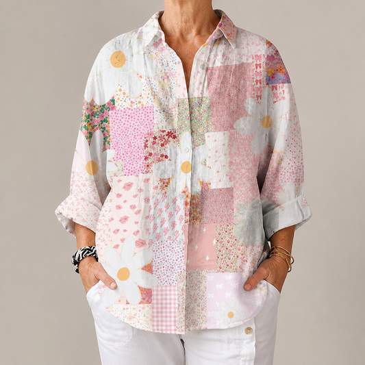 Stephanie Patchwork Daisy Blouse