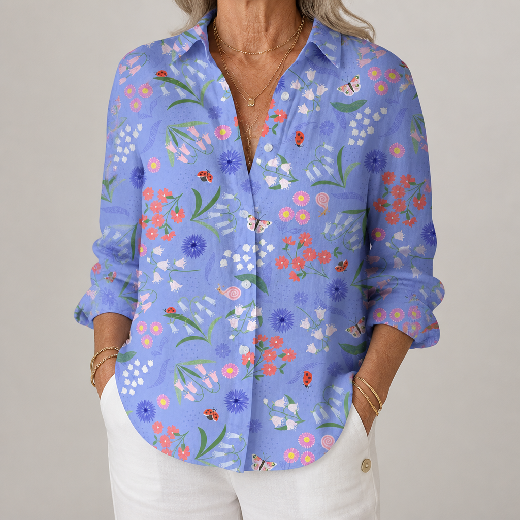 Louise Playful Dog Print Blouse