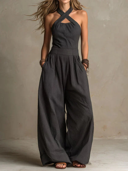 Isabella | Flowing Halterneck Jumpsuit