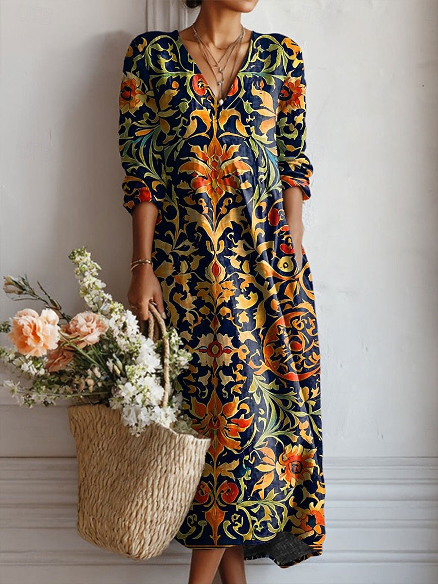 Isadora™ | Ornate Paisley Maxi Dress
