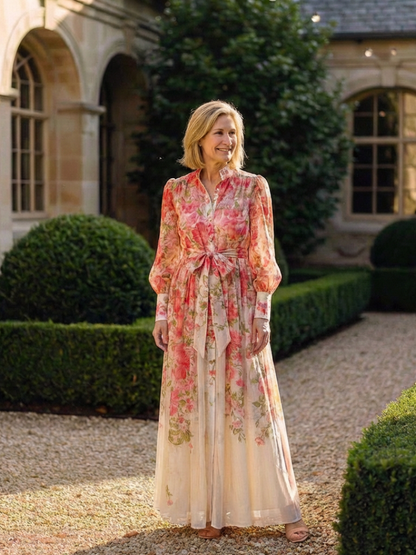 Cressida - Floral Sheer Long Sleeve Maxi Dress